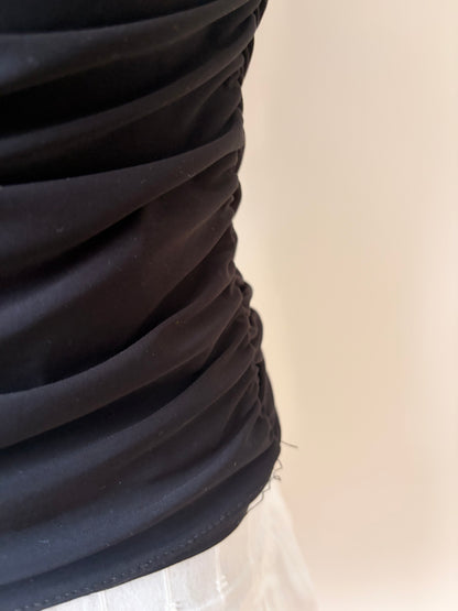 Black ruffled tank top