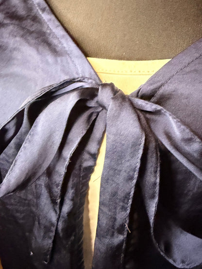 Navy blue satin-like cover-up top