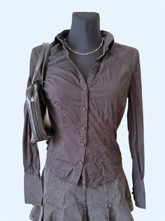 Vintage black button-up shirt