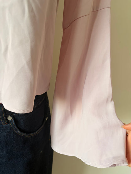 Light pink off-shoulder blouse