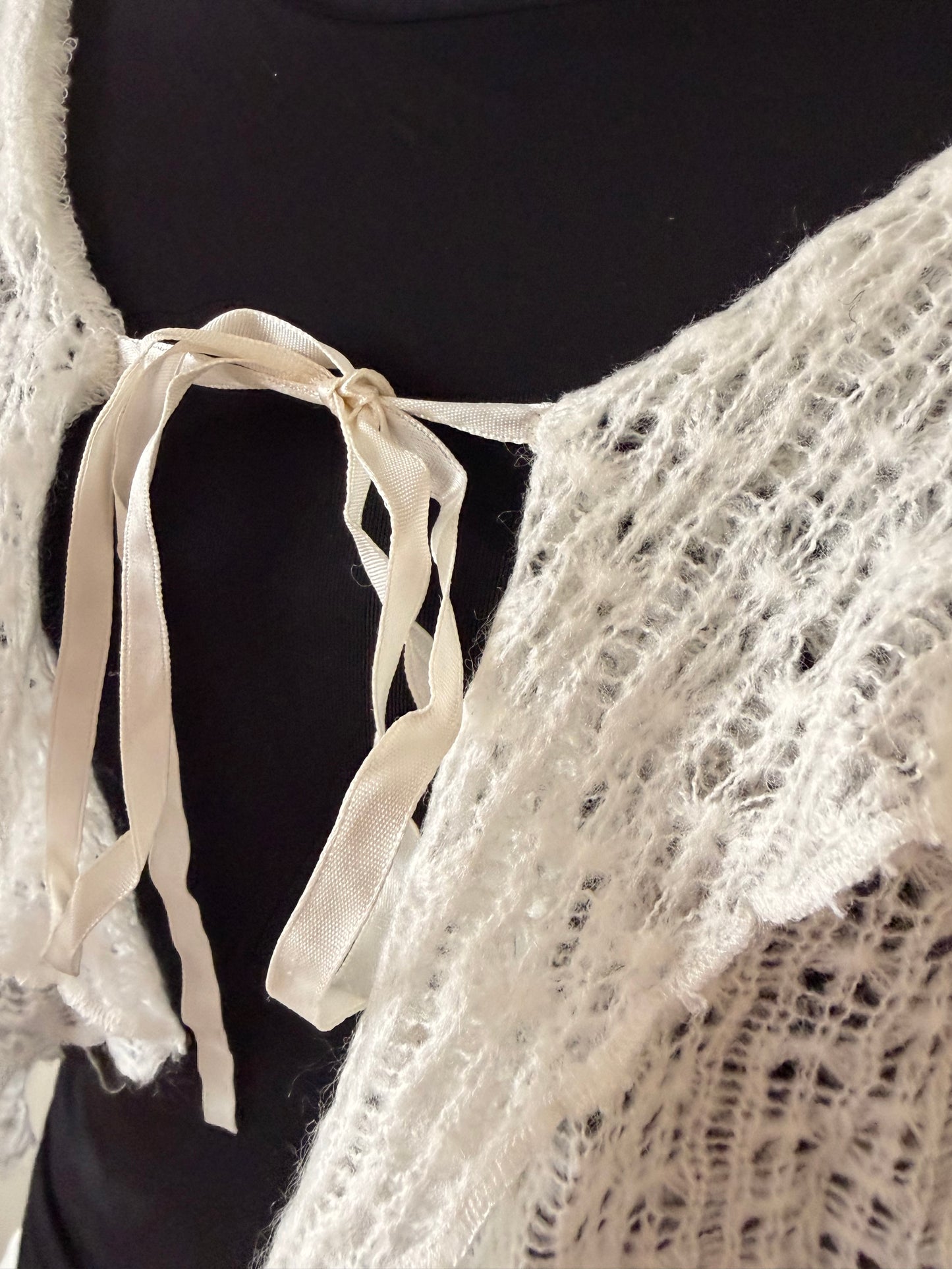 Ruffled knit cover-up top