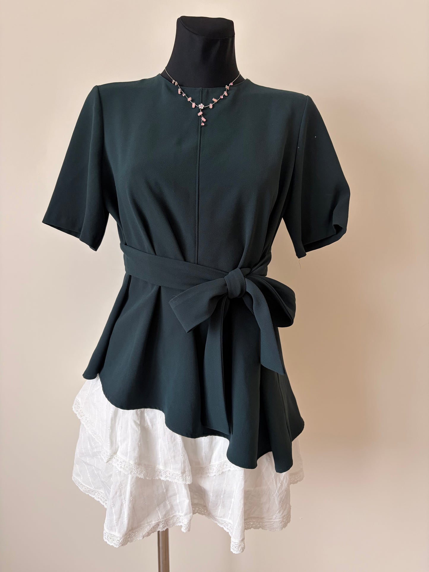 Dark green Zara tie up top