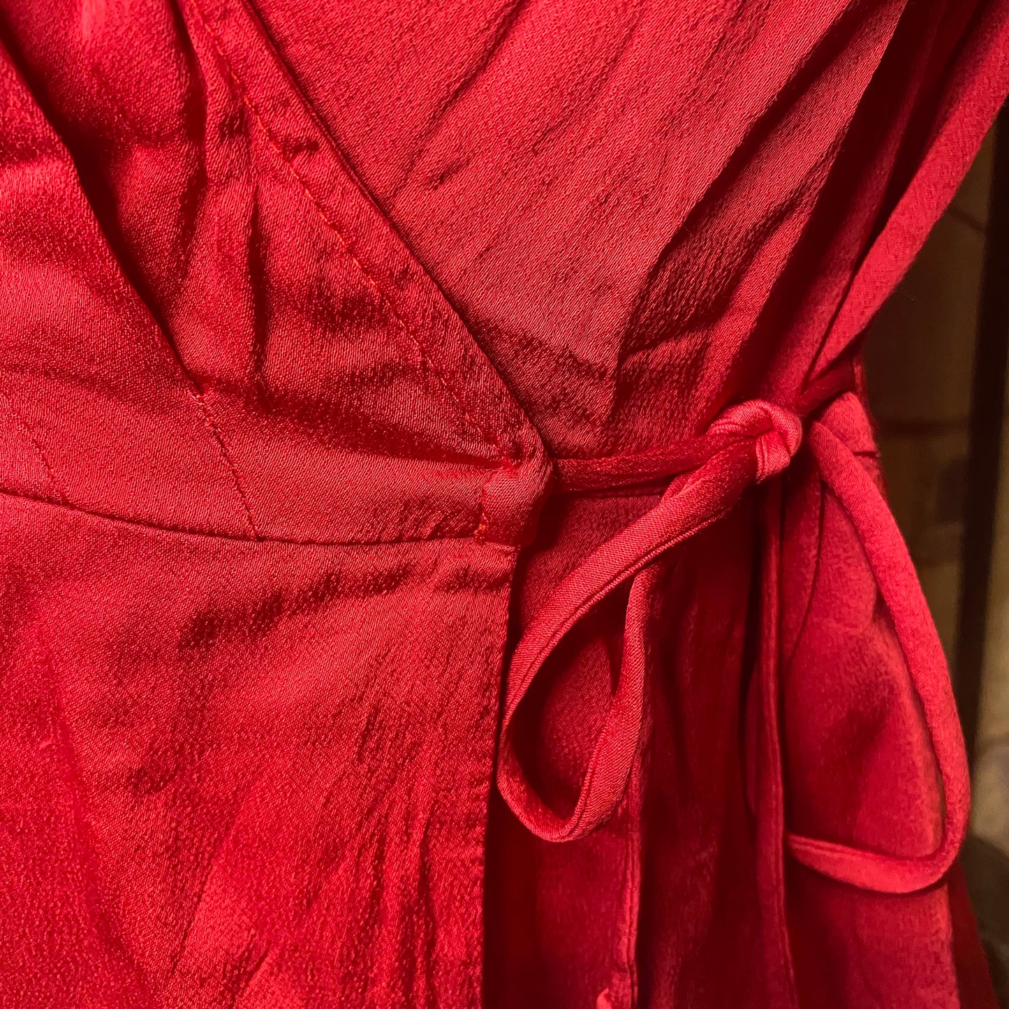Red Zara wrap top