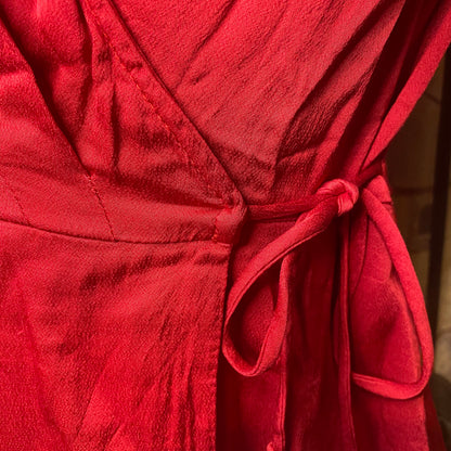 Red Zara wrap top