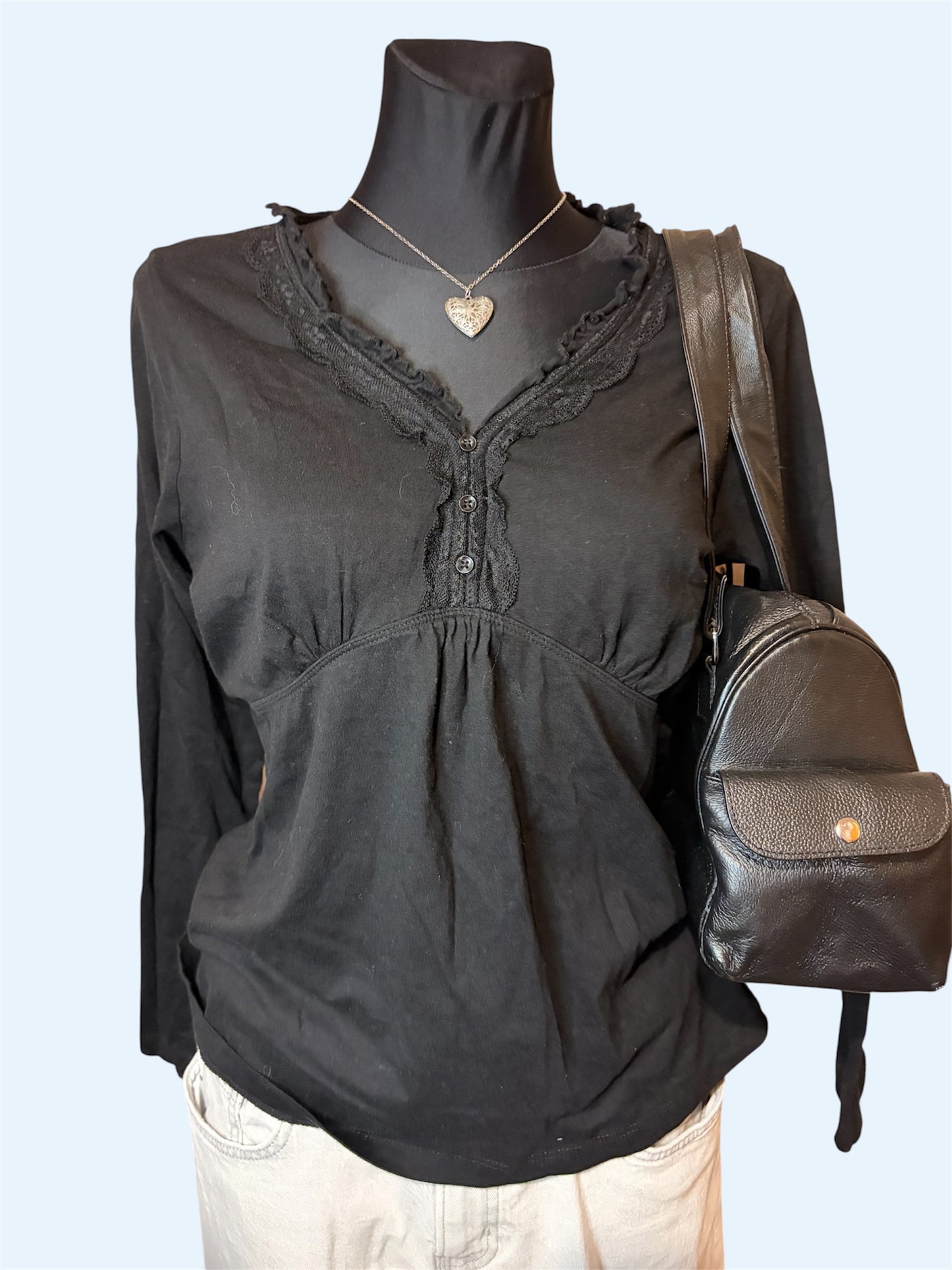 Black babydoll top