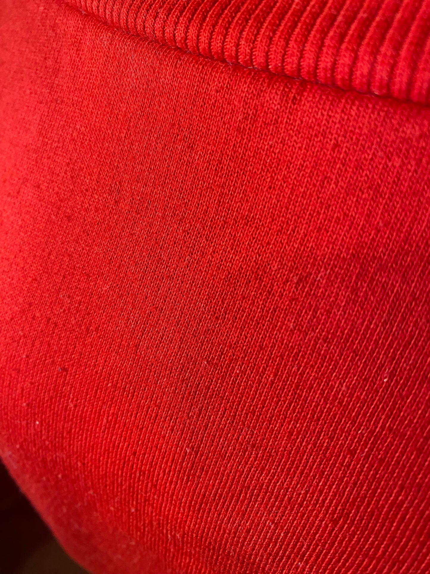 Red off-shoulder sweater
