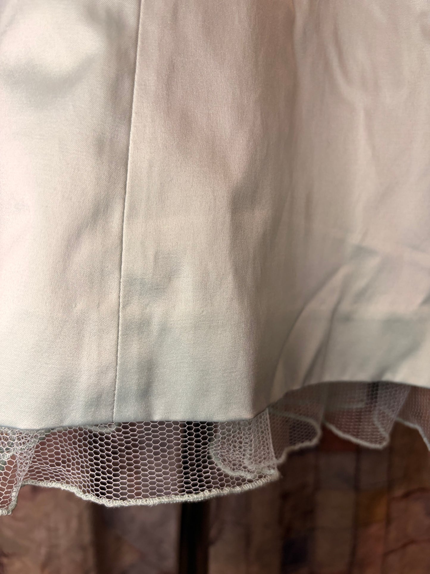 Vintage light teal strapless formal dress