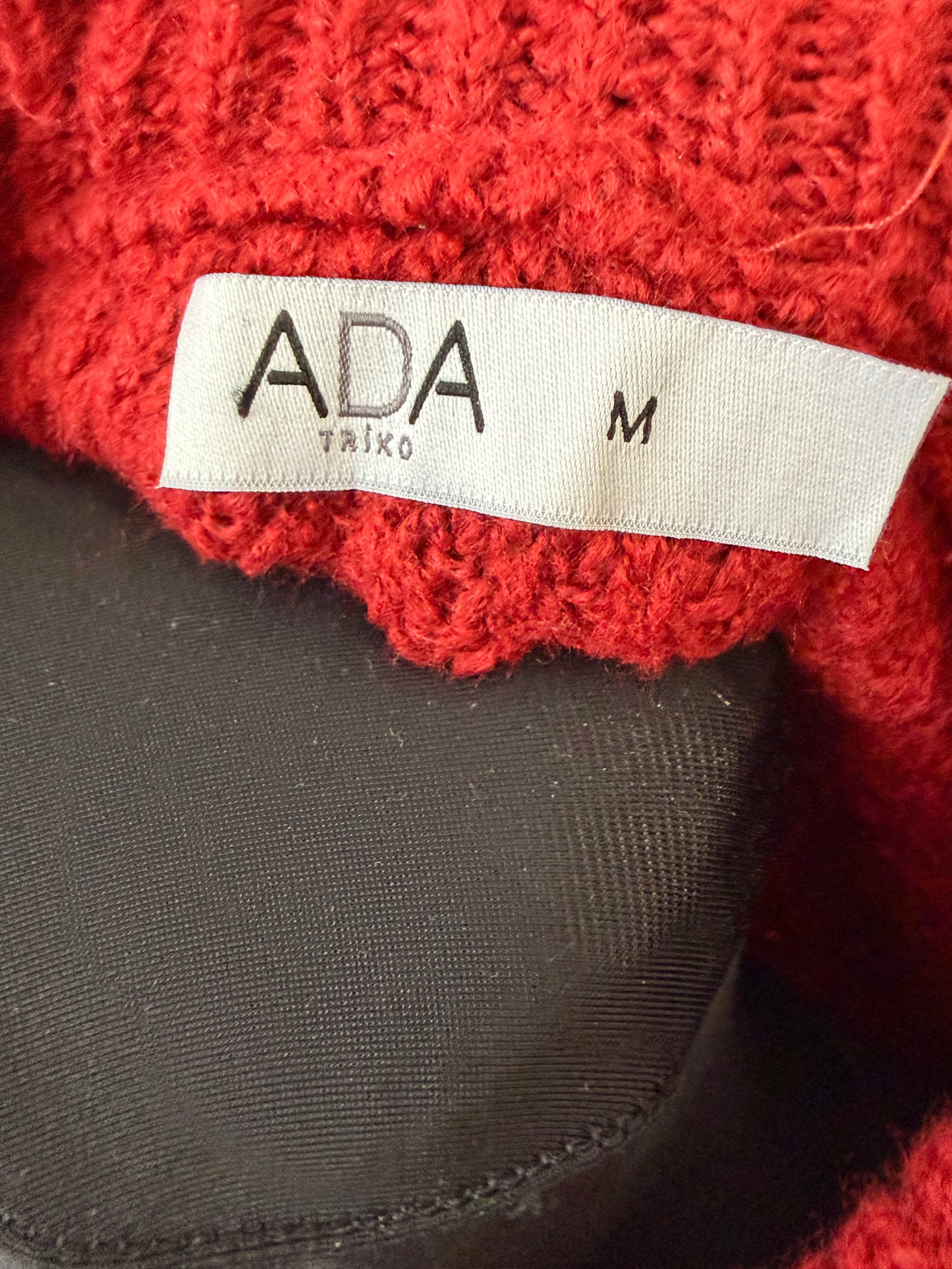 Red knit sweatshirt