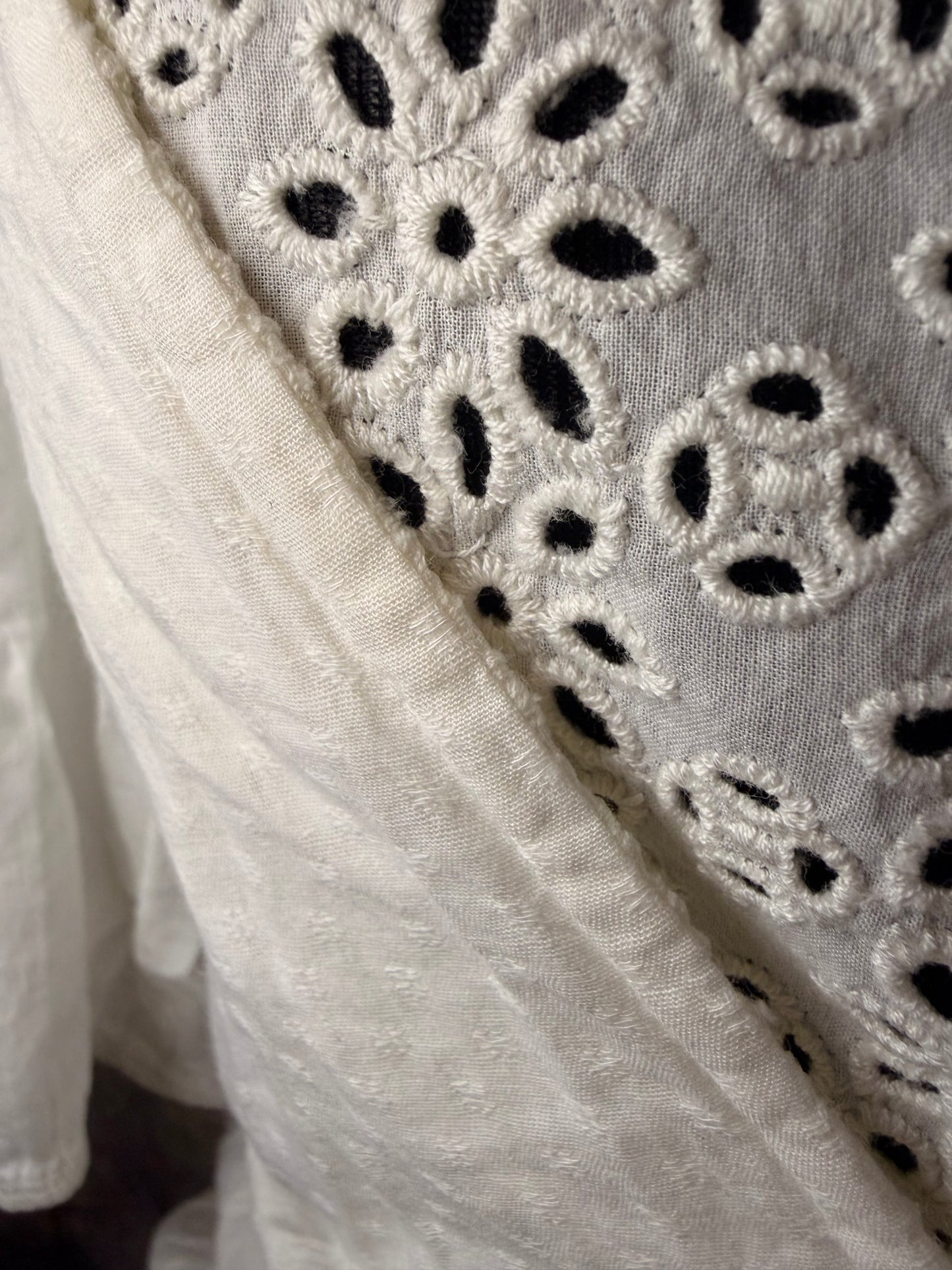 White cotton layered summer blouse