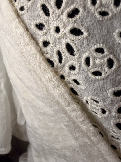 White cotton layered summer blouse