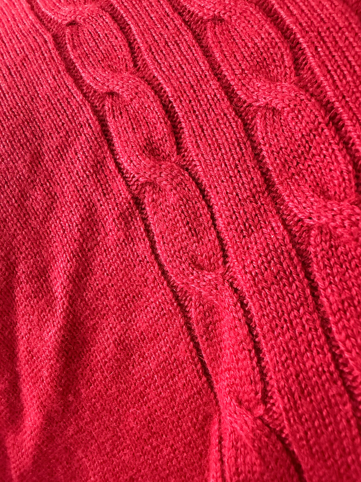 Red knit detail poncho