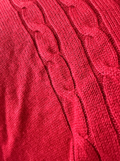 Red knit detail poncho