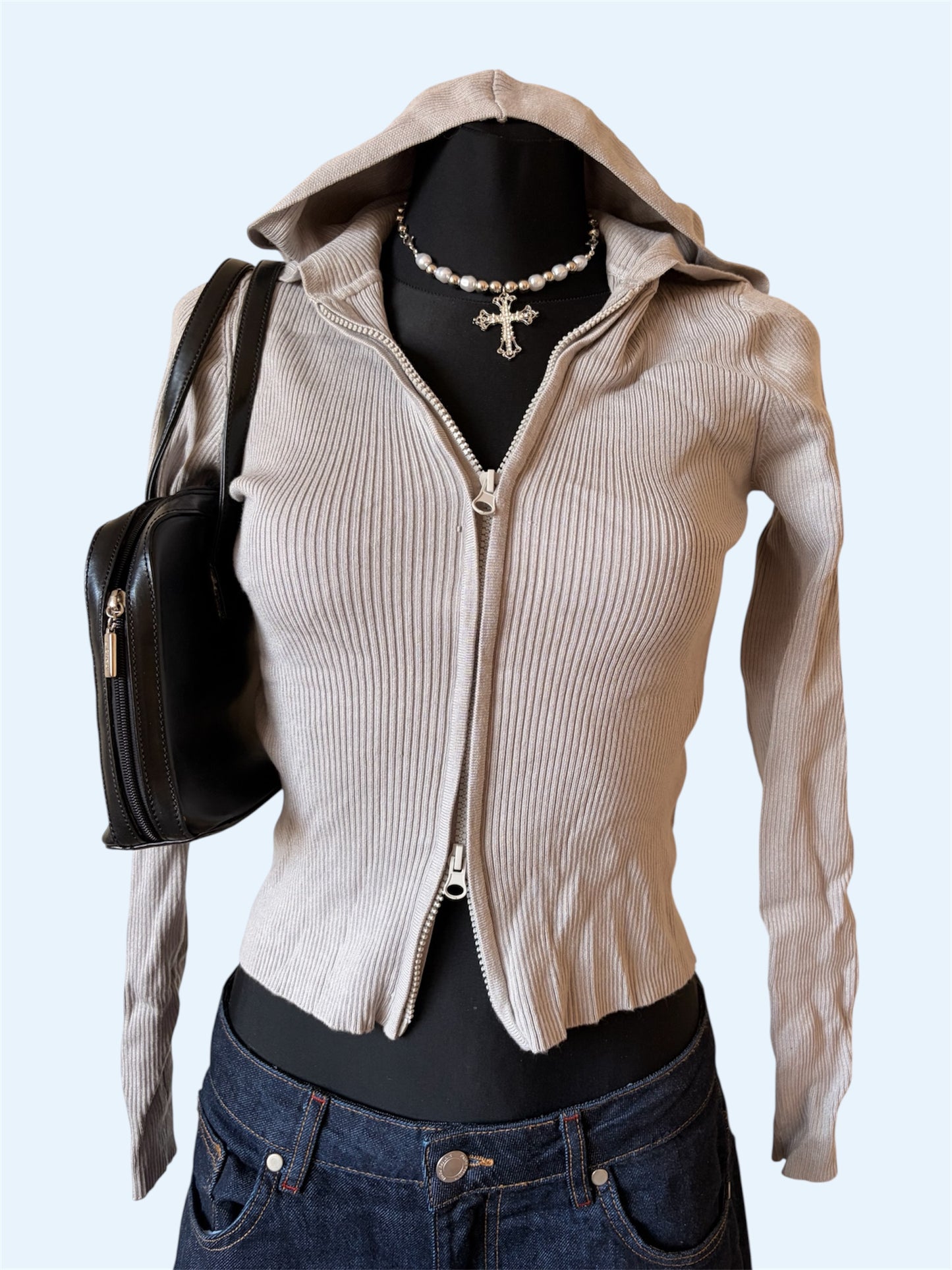 Light gray zip-up jacket