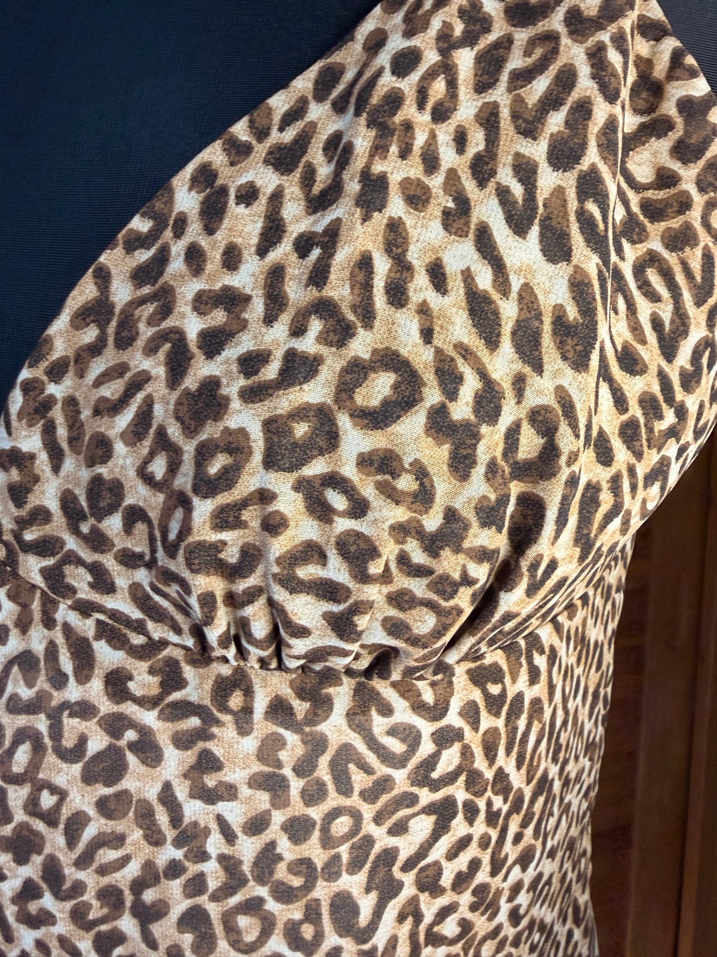 Vintage 90s Style Leopard Print Slip Dress - Asymmetrical Flounce Hem Party Mini
