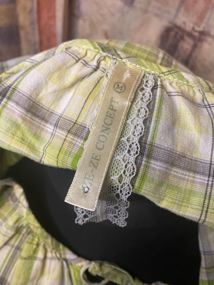Green plaid blouse