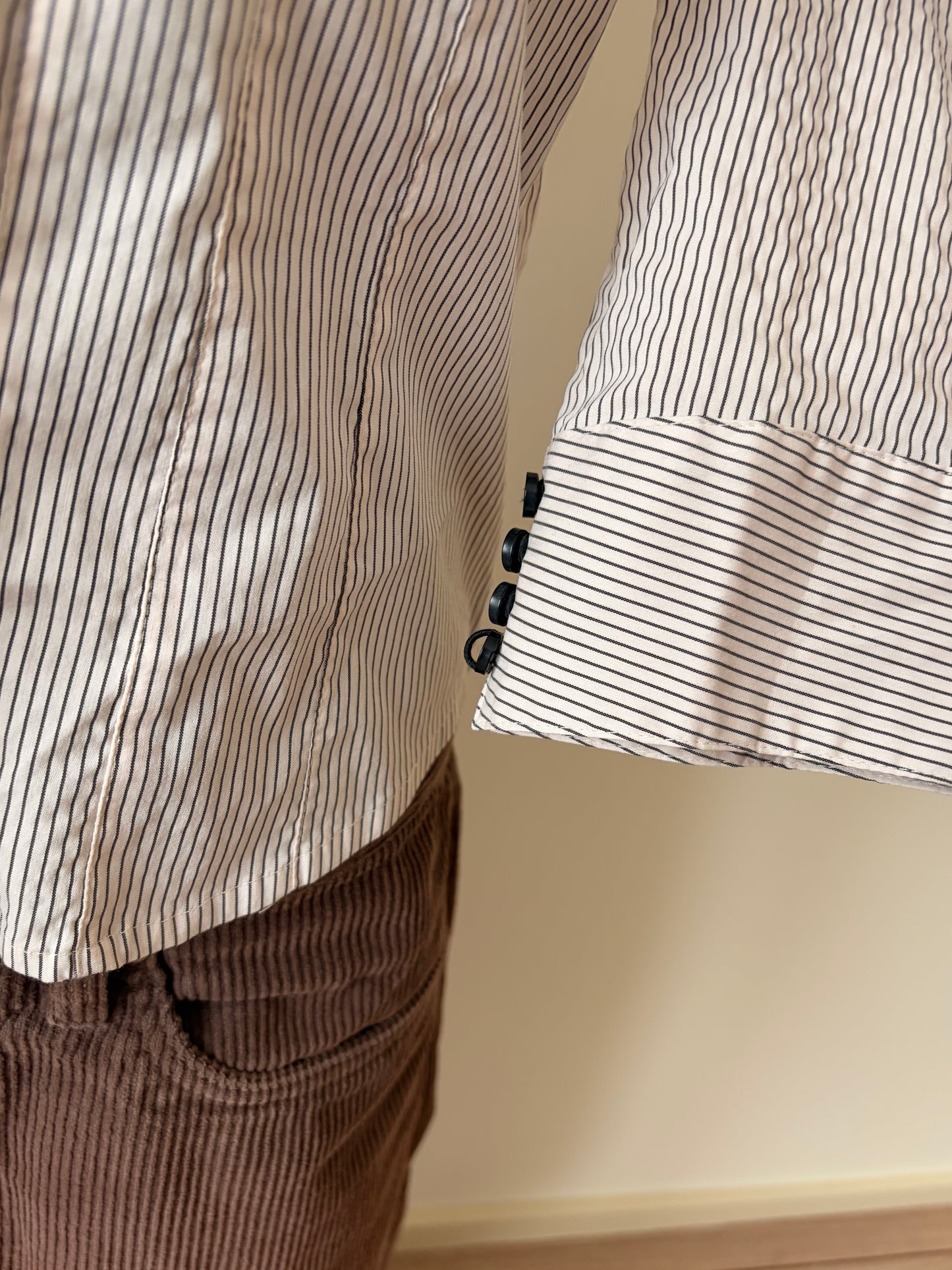 Striped button-up shirt