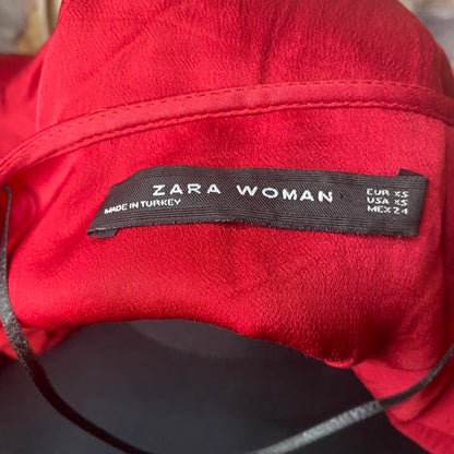 Red Zara wrap top
