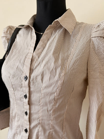 Striped button-up shirt