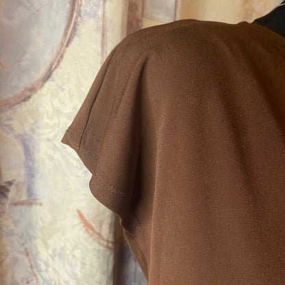 Brown drape blouse