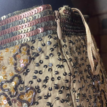 Italian brown sequin mini skirt
