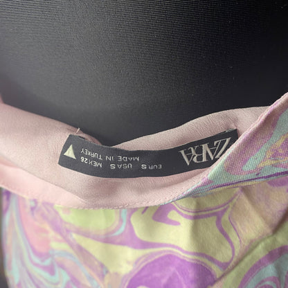 Zara open back colourful mini dress