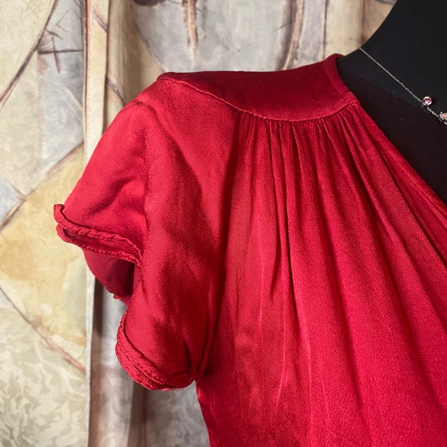 Red Zara wrap top