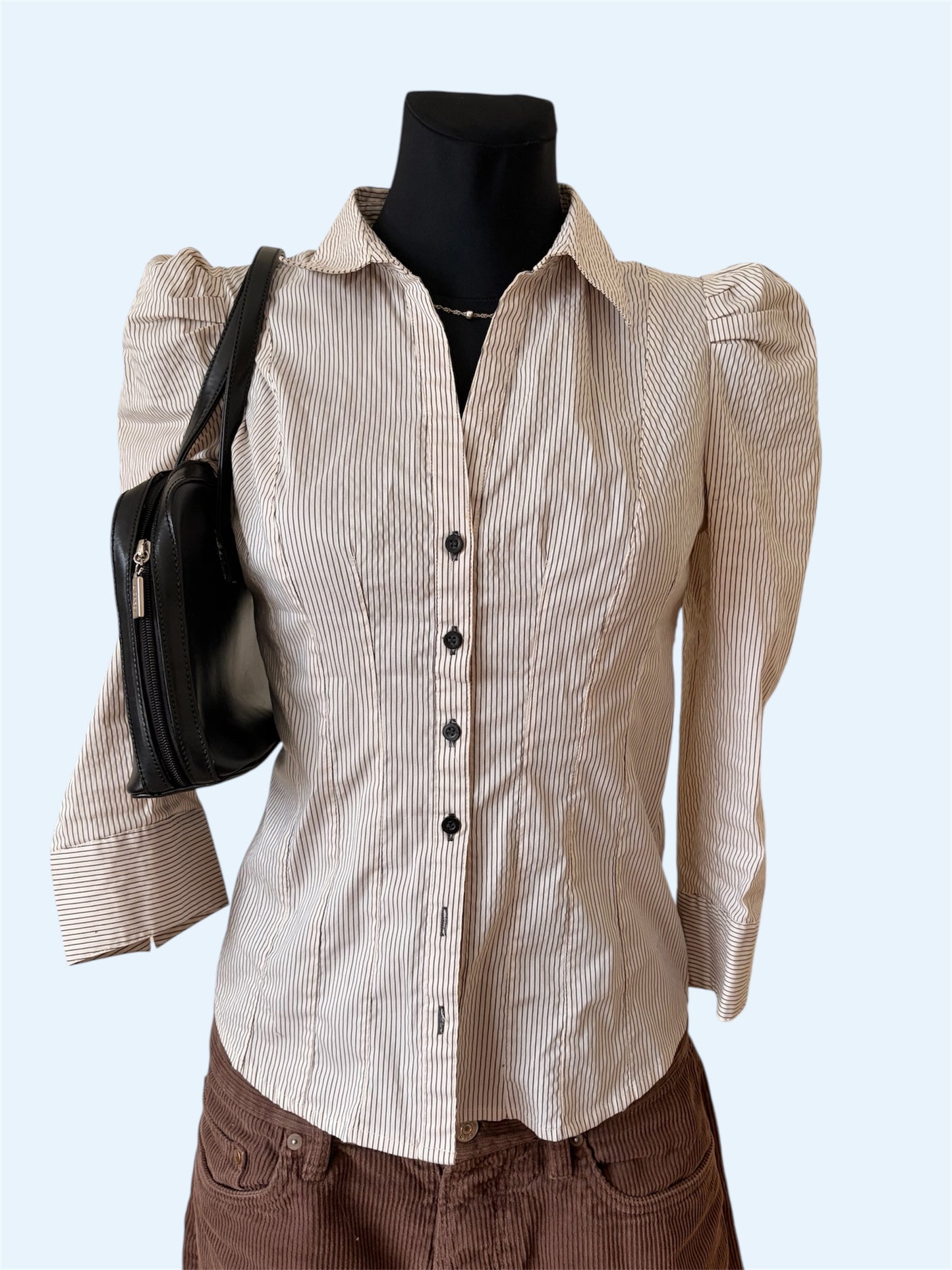 Striped button-up shirt