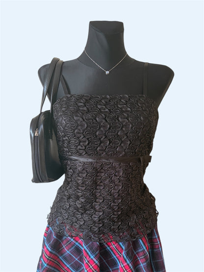 Black vintage lace top