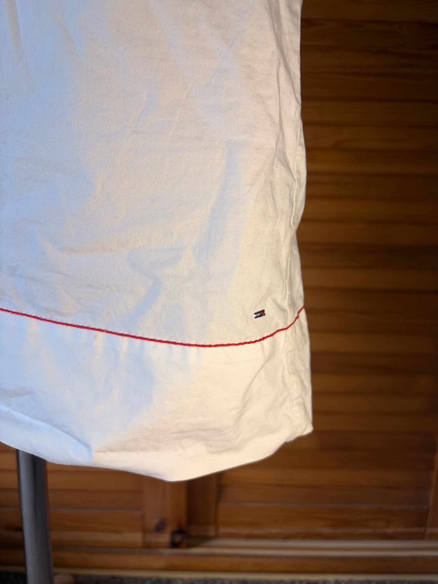 Vintage Tommy Hilfiger Y2K White Halter Mini Dress | Boho Embroidered Trim