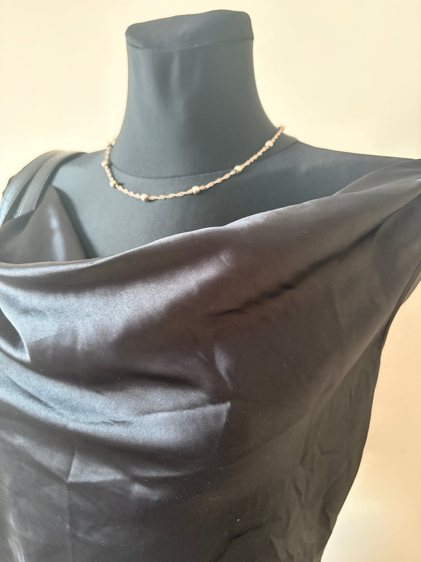 Black drape formal top