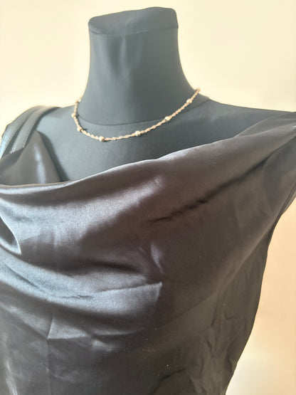 Black drape formal top