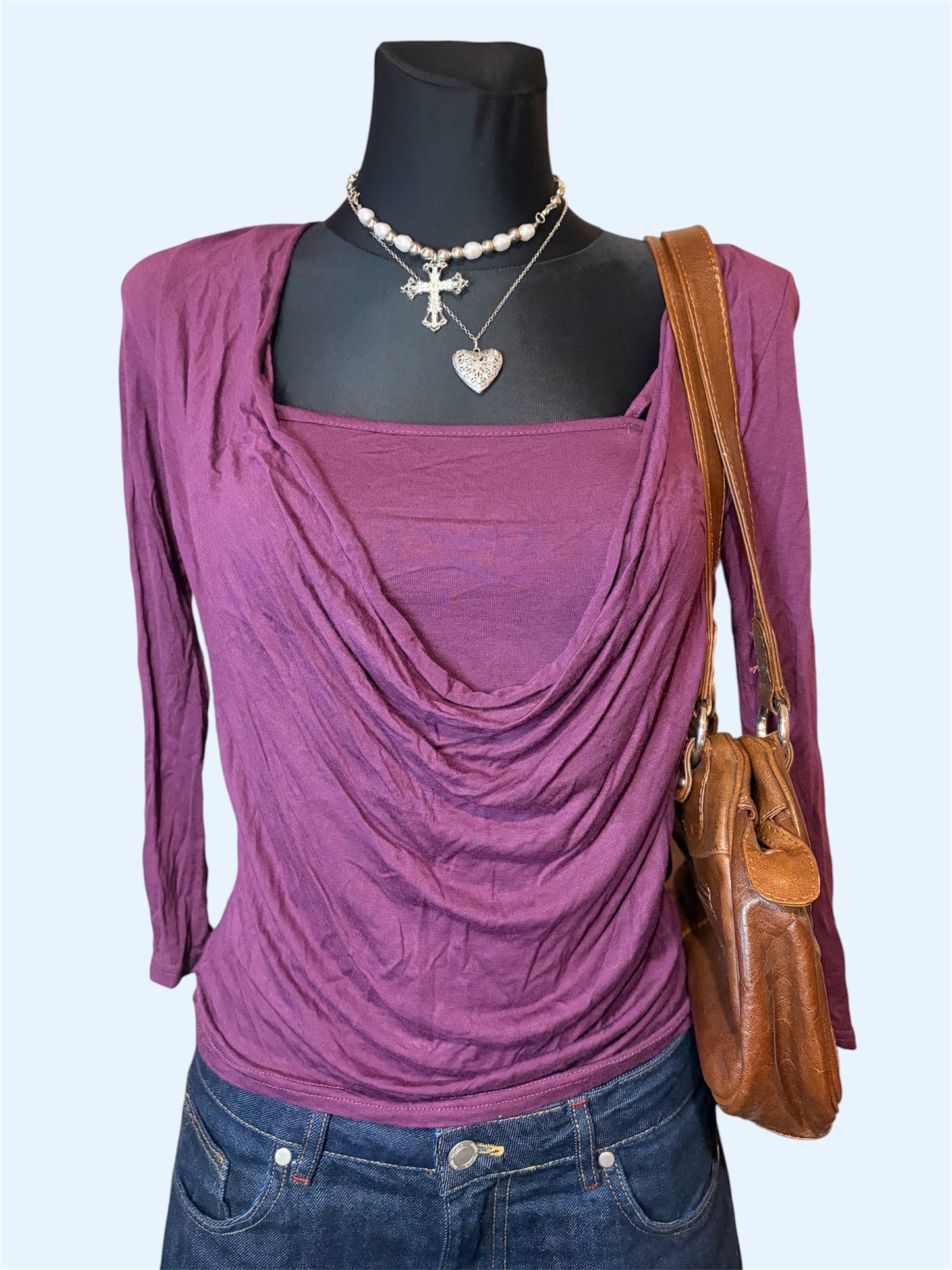Vintage drape purple top combo